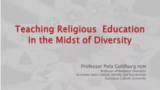 Teaching Religious Education in the Midst of Diversity