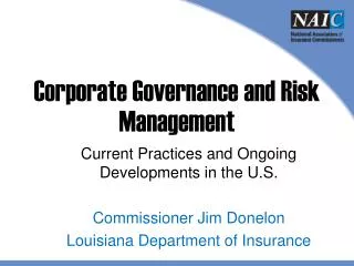 Corporate Governance and Risk Management