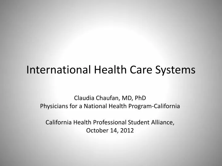 international health care systems