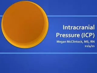 intracranial pressure icp