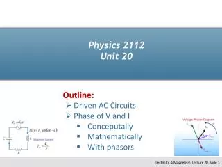 Physics 2112 Unit 20