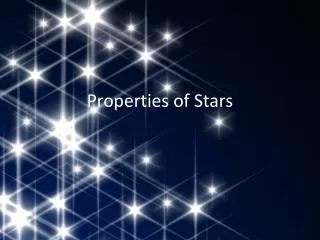 Properties of Stars