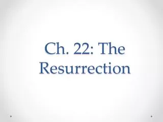 Ch. 22: The Resurrection