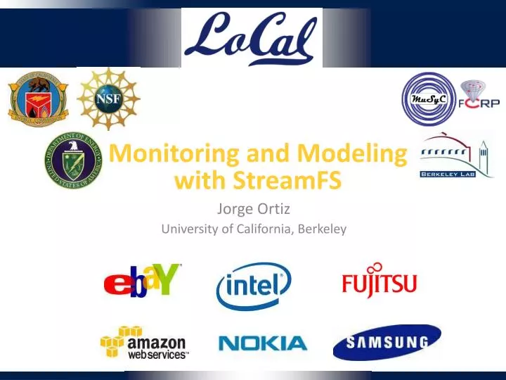 monitoring and modeling with streamfs