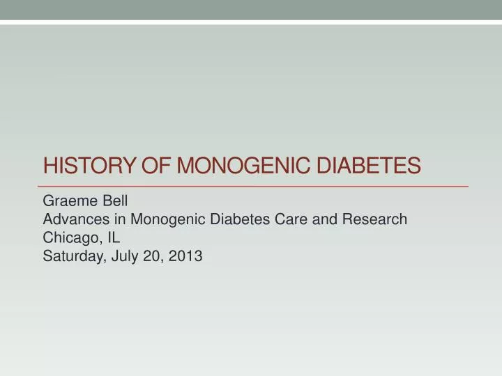 history of monogenic diabetes
