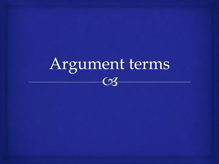 argument terms