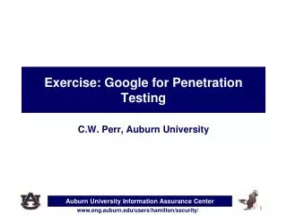 Exercise: Google for Penetration Testing