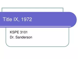 Title IX, 1972