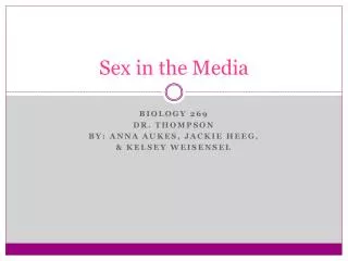 Sex in the Media