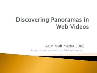 Discovering Panoramas in Web Videos