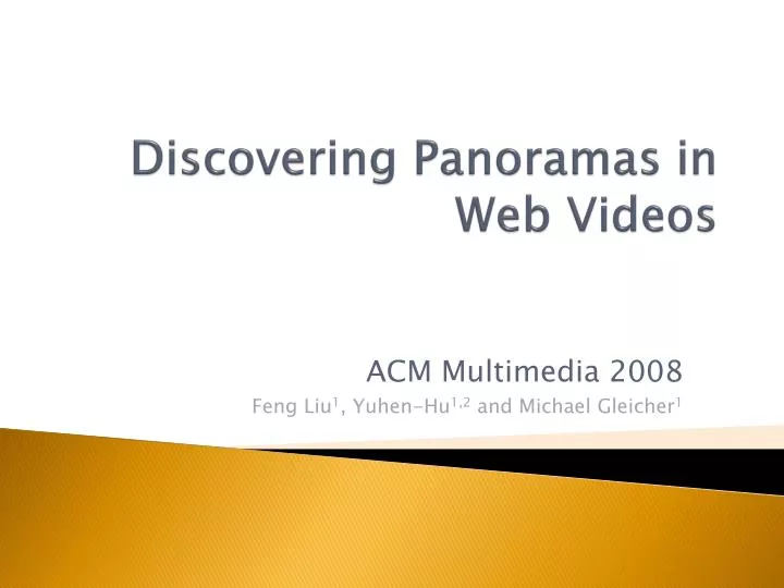 discovering panoramas in web videos