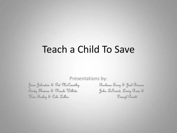 teach a child to save