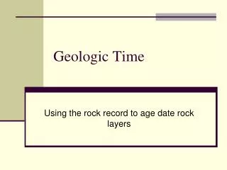 geologic time