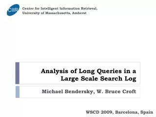 Analysis of Long Queries in a Large Scale Search Log
