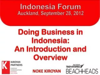 Indonesia Forum Auckland , September 28, 2012