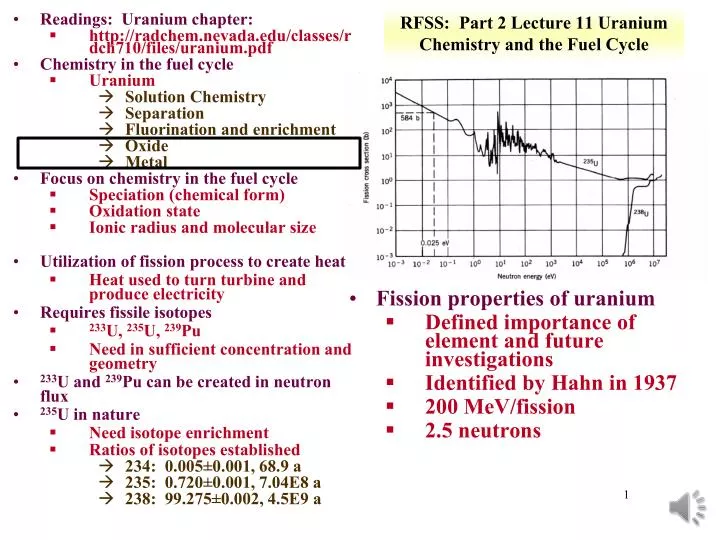 rfss part 2 lecture 11 uranium chemistry and the fuel cycle