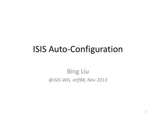 ISIS Auto-Configuration