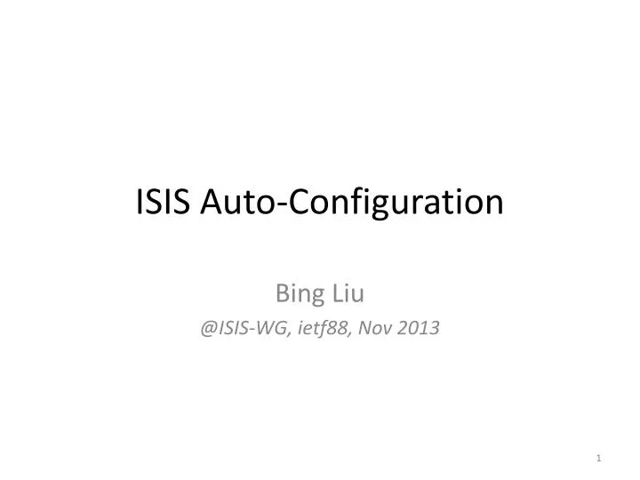 isis auto configuration