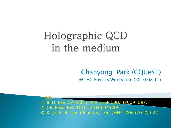 holographic qcd in the medium