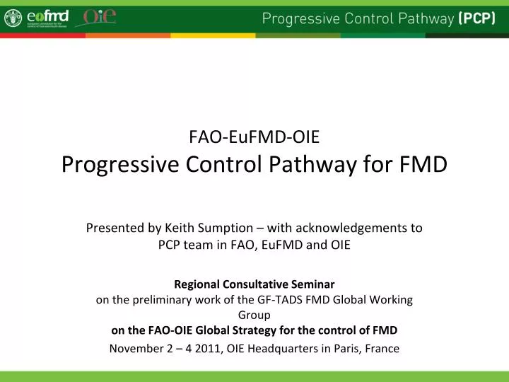 fao eufmd oie progressive control pathway for fmd