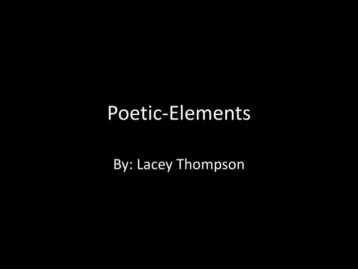 poetic elements