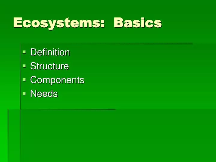 ecosystems basics