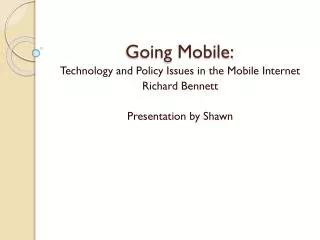 Going Mobile: