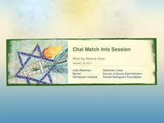 Chai Match Info Session
