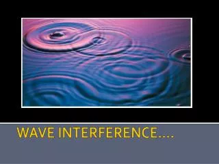 WAVE INTERFERENCE....