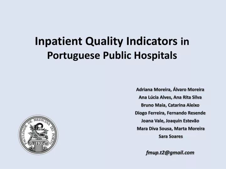 inpatient quality indicators in portuguese public hospitals