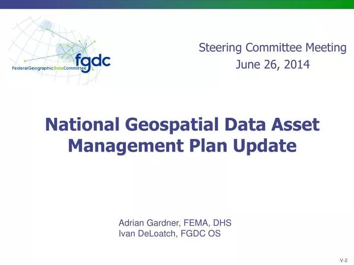 national geospatial data asset management plan update