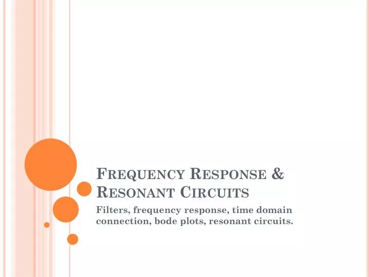 frequency response resonant circuits