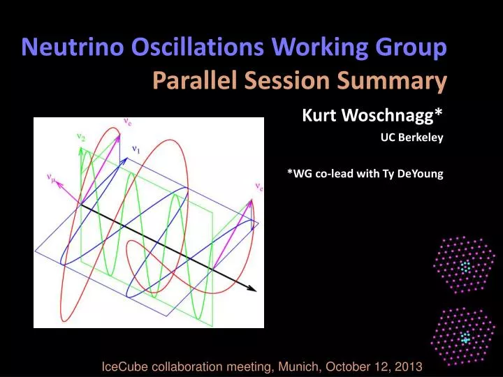 neutrino oscillations working group parallel session summary