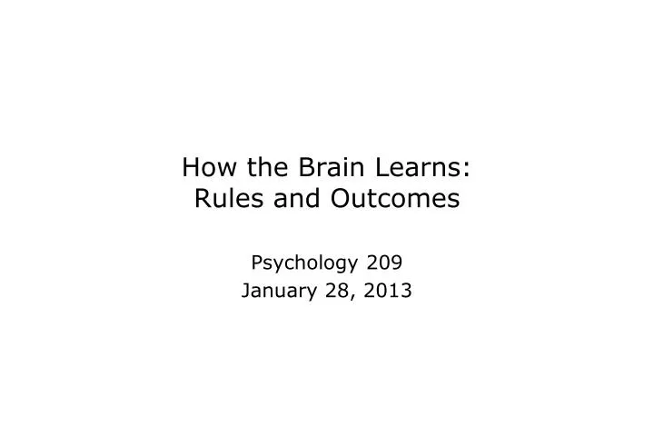 how the brain learns rules and outcomes