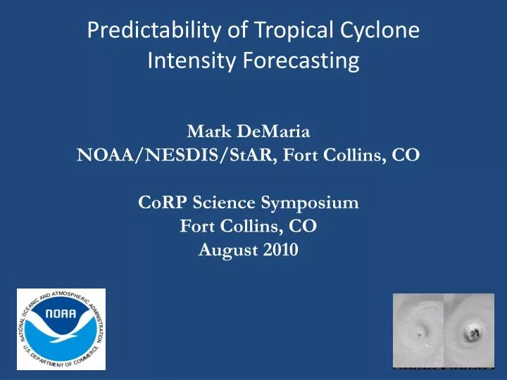 predictability of tropical cyclone intensity forecasting
