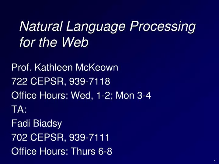 natural language processing for the web
