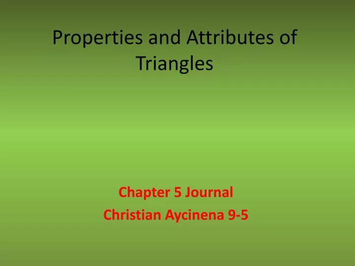 properties and attributes of triangles