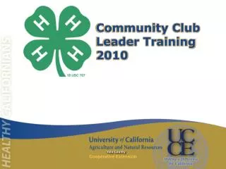 Community Club Leader Training 2010