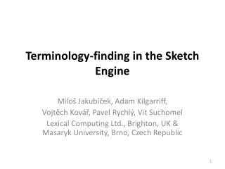 Terminology-finding in the Sketch Engine