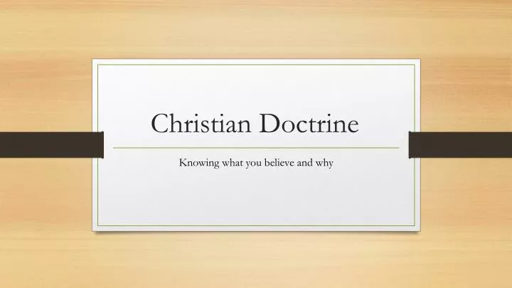 christian doctrine