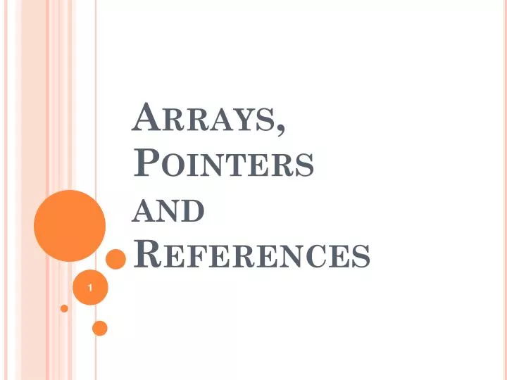 arrays pointers and references