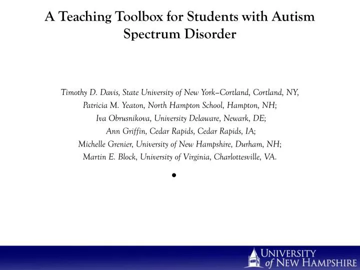 a teaching toolbox for students with autism spectrum disorder