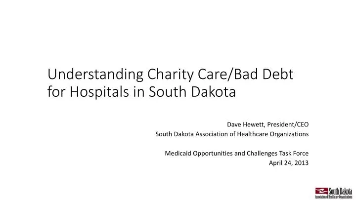 understanding charity care bad debt for hospitals in south dakota