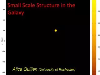Small Scale S tructure in the Galaxy