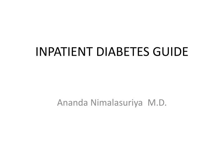 inpatient diabetes guide
