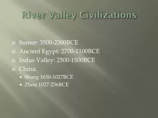 River Valley Civilizations