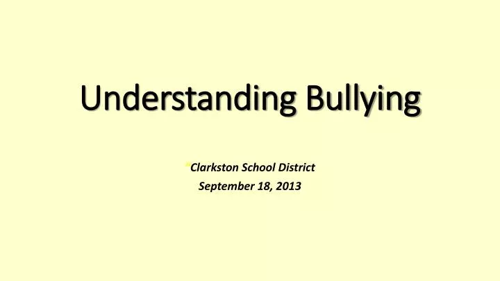 understanding bullying