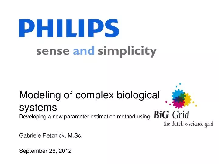 modeling of complex biological systems developing a new parameter estimation method using