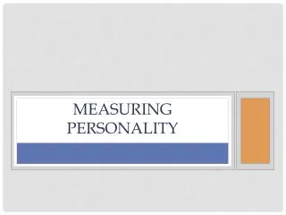 Measuring personality