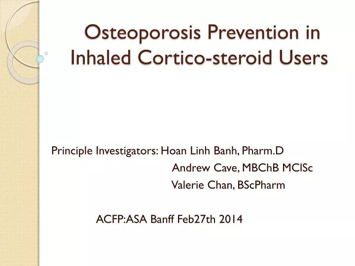 osteoporosis prevention in inhaled cortico steroid users